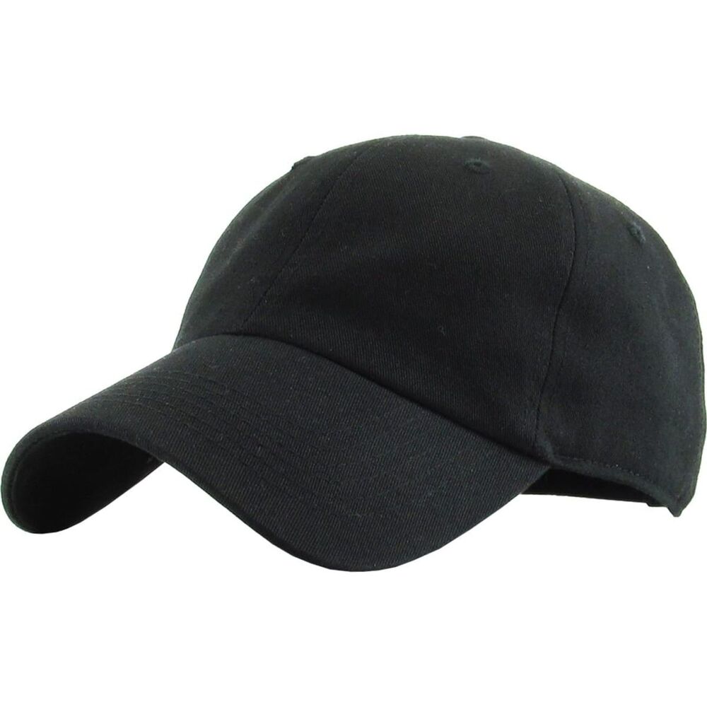 Unisex Black Washed 100% Cotton Adjustable Streetwear Classic Baseball Dad Hat